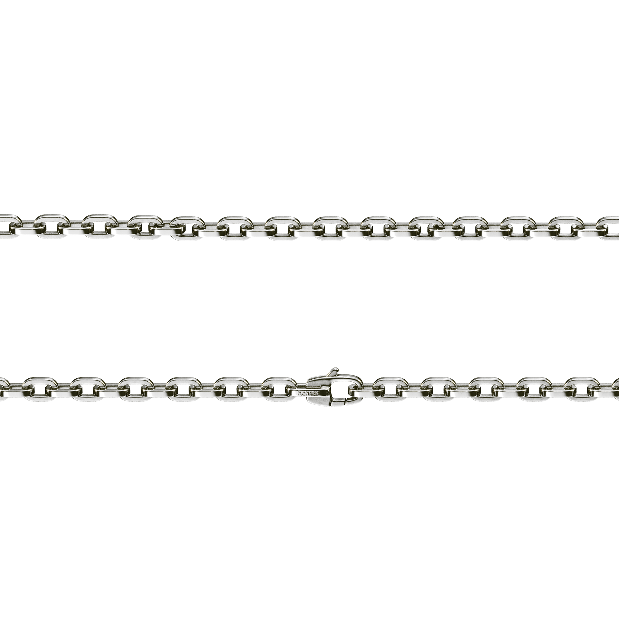 A detail of Square Cable Chain S in Silver